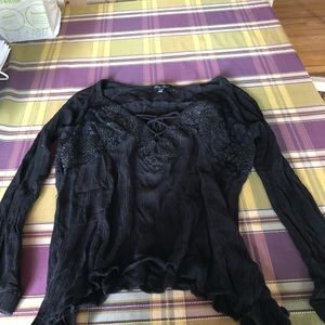 Long Sleeve Black Blouse